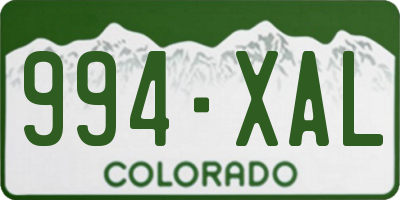 CO license plate 994XAL