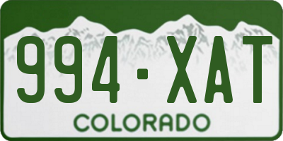 CO license plate 994XAT