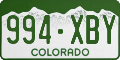 CO license plate 994XBY