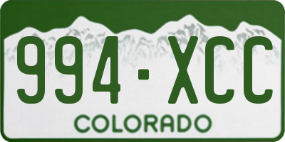 CO license plate 994XCC