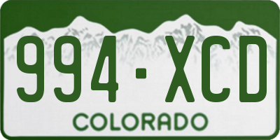 CO license plate 994XCD