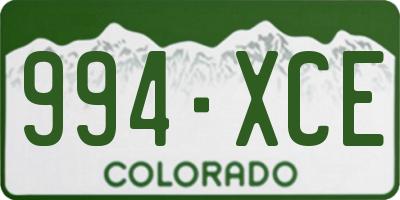 CO license plate 994XCE