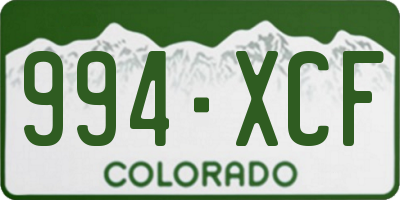 CO license plate 994XCF