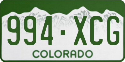 CO license plate 994XCG