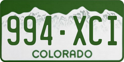 CO license plate 994XCI