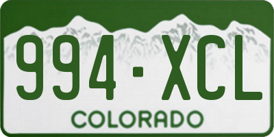 CO license plate 994XCL