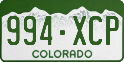 CO license plate 994XCP