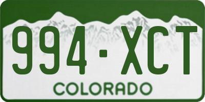 CO license plate 994XCT