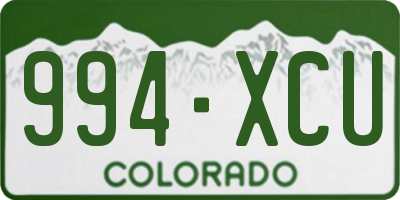 CO license plate 994XCU