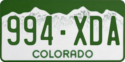 CO license plate 994XDA