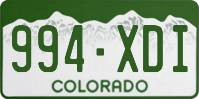 CO license plate 994XDI
