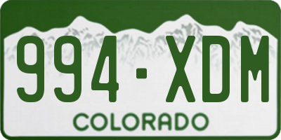 CO license plate 994XDM