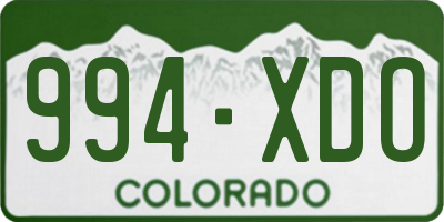 CO license plate 994XDO