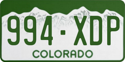 CO license plate 994XDP