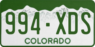 CO license plate 994XDS