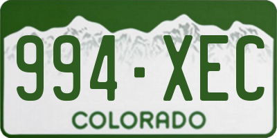 CO license plate 994XEC