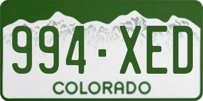 CO license plate 994XED