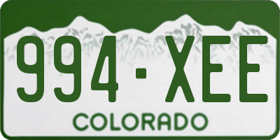 CO license plate 994XEE