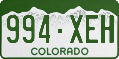 CO license plate 994XEH