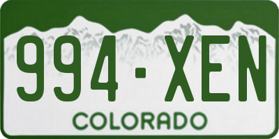 CO license plate 994XEN