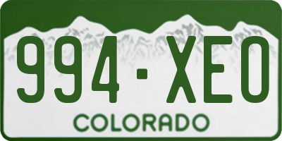 CO license plate 994XEO