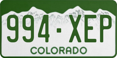 CO license plate 994XEP