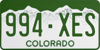CO license plate 994XES