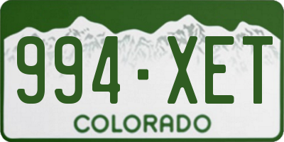 CO license plate 994XET