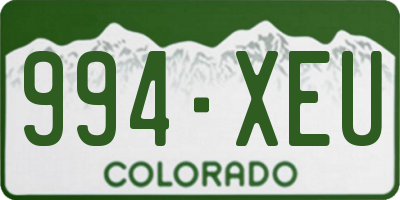 CO license plate 994XEU