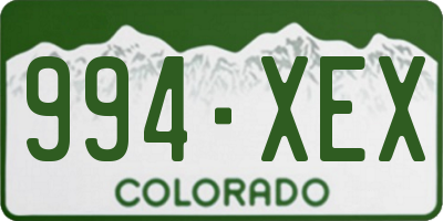 CO license plate 994XEX