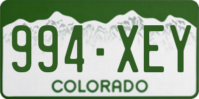 CO license plate 994XEY