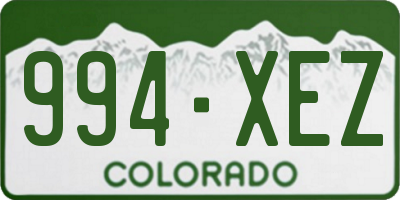 CO license plate 994XEZ