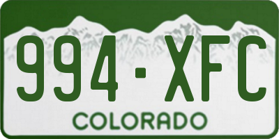 CO license plate 994XFC