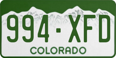 CO license plate 994XFD