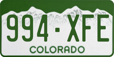 CO license plate 994XFE