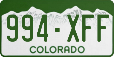 CO license plate 994XFF