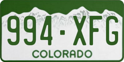 CO license plate 994XFG