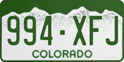 CO license plate 994XFJ