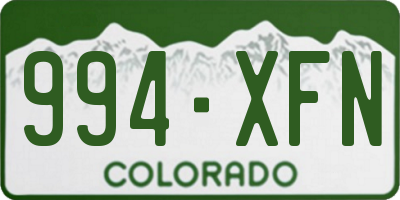 CO license plate 994XFN