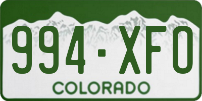 CO license plate 994XFO
