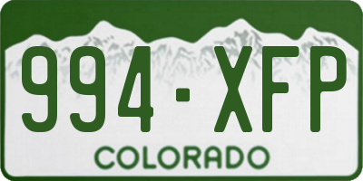 CO license plate 994XFP