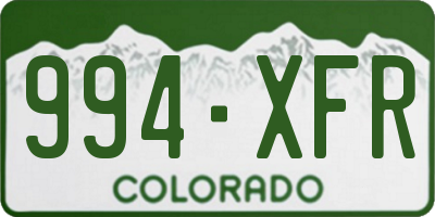 CO license plate 994XFR