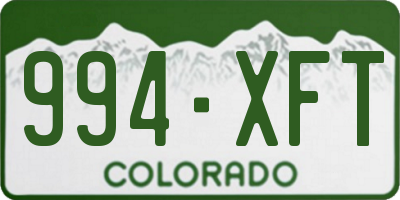 CO license plate 994XFT