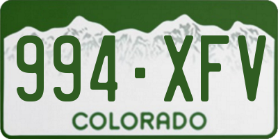 CO license plate 994XFV