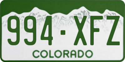 CO license plate 994XFZ