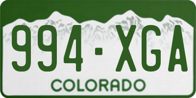 CO license plate 994XGA