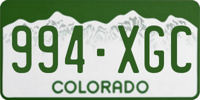 CO license plate 994XGC