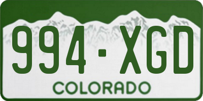 CO license plate 994XGD