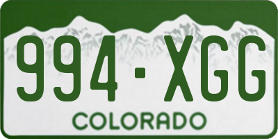 CO license plate 994XGG