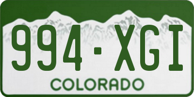 CO license plate 994XGI